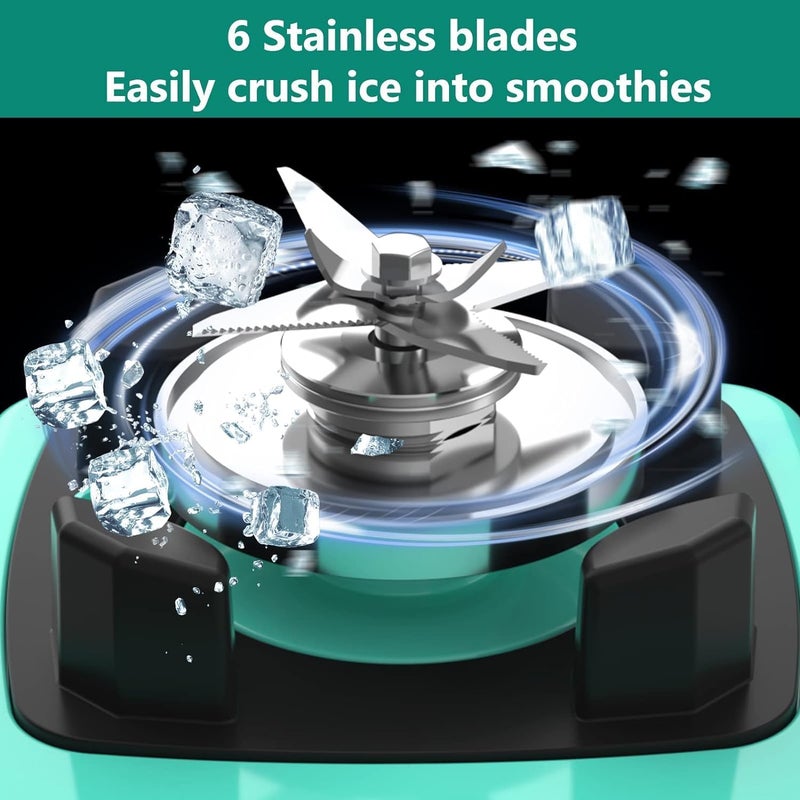 OMMO Blender 1800W, Professional High Speed Countertop Blender with Durable Stainless Steel Blades, 60oz BPA Free Blender for Shakes and Smoothies, Nuts, Ice and Fruits, Dishwasher Safe - Image 2